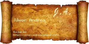 Jávor Andrea névjegykártya