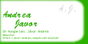 andrea javor business card