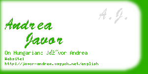 andrea javor business card